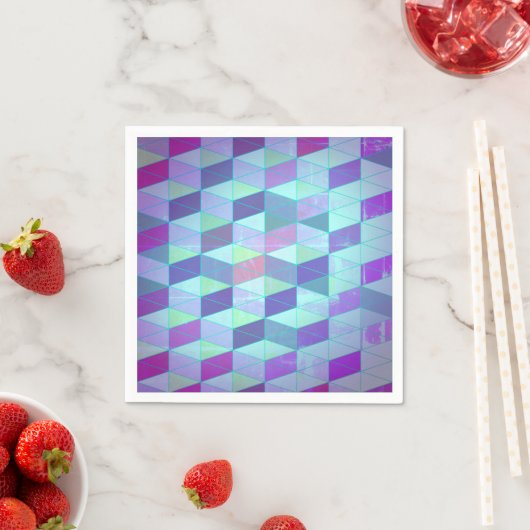 Serviette En Papier Cubes en triangles Motif géométrique (En situation)