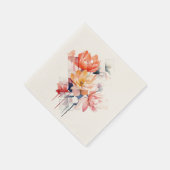 Serviette En Papier Cubes&Flowers: Personalized Wedding Napkins (Coin)