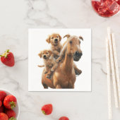 Serviette En Papier Cubes Golden Retriever (En situation)