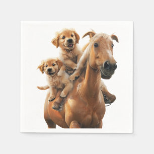 Serviette En Papier Cubes Golden Retriever
