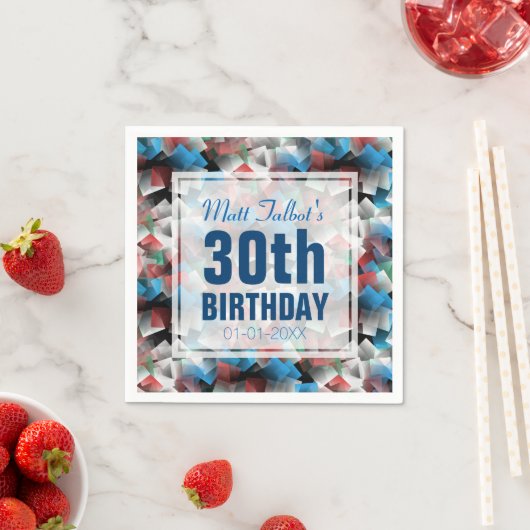 Serviette En Papier Cubist Abstrait 30e Anniversaire serviettes en pap (En situation)