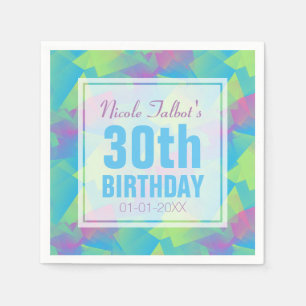 Serviette En Papier Cubist Abstrait Pastel 30e Anniversaire Papier Nap
