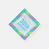 Serviette En Papier Cubist Abstrait Pastel 30e Anniversaire Papier Nap (Coin)