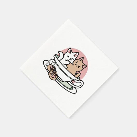 Serviette En Papier Cuddin en coupe - Tea Time adorable (Coin)