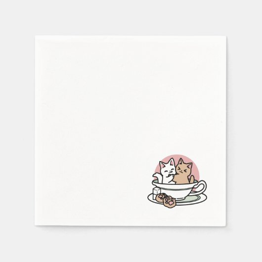 Serviette En Papier Cuddin en coupe - Tea Time adorable (Devant)