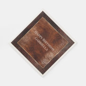 Serviette En Papier Cuir aspect occidental marron foncé et chaud (Coin)