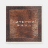 Serviette En Papier Cuir aspect occidental marron foncé et chaud (Devant)