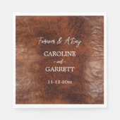 Serviette En Papier Cuir Brown Western Faux (Devant)