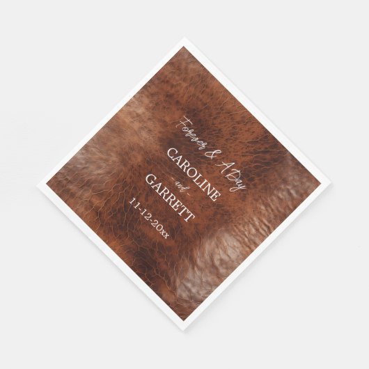 Serviette En Papier Cuir Brown Western Faux (Coin)