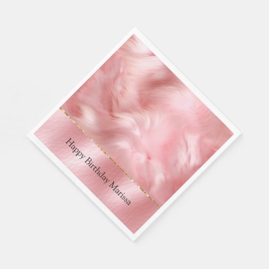 Serviette En Papier Cuir et fourrure rose pâle (Coin)