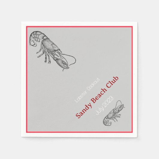 Serviette En Papier Cuisine au homard (Devant)