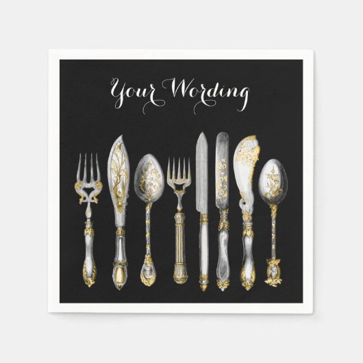 Serviette En Papier Cuisine Chefs ustensiles de cuisine (Devant)