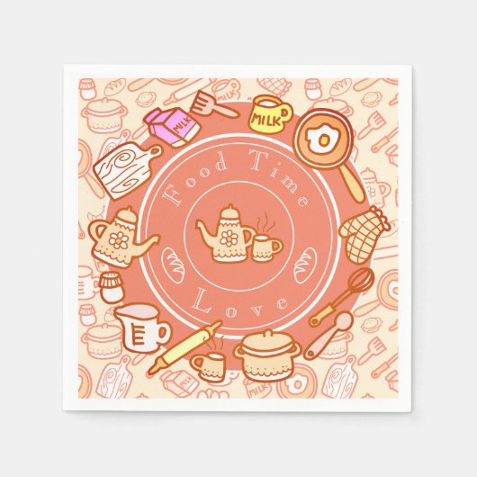 Serviette En Papier Cuisine Cuisine Orange (Devant)