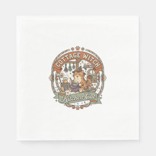 Serviette En Papier Cuisine de sorcière de cottage Chat Cuisine de sor