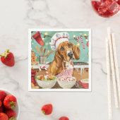 Serviette En Papier Cuisine de vacances Coonhound : Festive Noël (En situation)