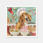 Serviette En Papier Cuisine de vacances Coonhound : Festive Noël (Devant)