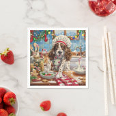 Serviette En Papier Cuisine de vacances Setter anglais : Festive Chris (En situation)