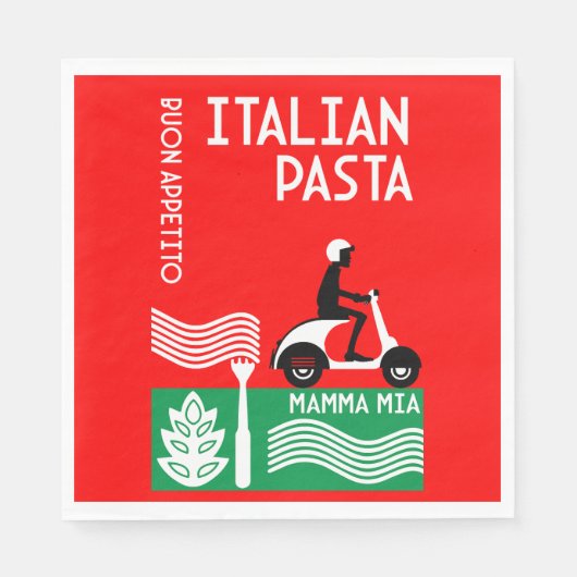 Serviette En Papier Cuisine italienne (Devant)