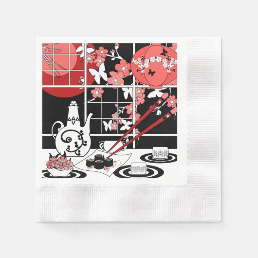 Serviette En Papier Cuisine japonaise (Devant)