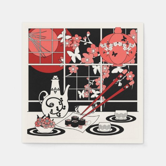 Serviette En Papier Cuisine japonaise (Devant)