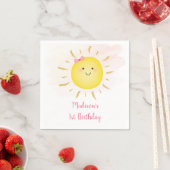 Serviette En Papier Cuisine Sunshine Rose & Or Anniversaire (En situation)