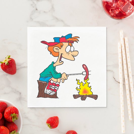 Serviette En Papier Cuisine Sur Un Feu De Campagne