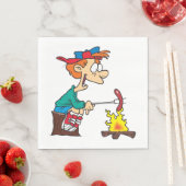 Serviette En Papier Cuisine Sur Un Feu De Campagne (En situation)