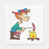 Serviette En Papier Cuisine Sur Un Feu De Campagne (Devant)