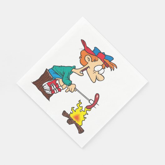 Serviette En Papier Cuisine Sur Un Feu De Campagne (Coin)