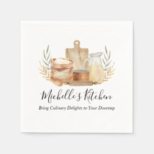 Serviette En Papier Cuisine Ustensiles Alimentation Aquarelle Accueil