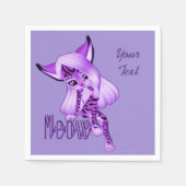 Serviette En Papier Cuisine violette Meow Tiger Chat serviettes (Devant)