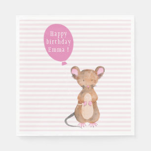 Serviette En Papier Cuisine Woodland Mouse Papier d'anniversaire perso