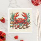 Serviette En Papier Cuisson du Crabe Rouge (En situation)