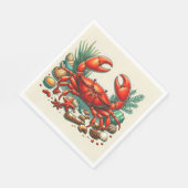 Serviette En Papier Cuisson du Crabe Rouge (Coin)