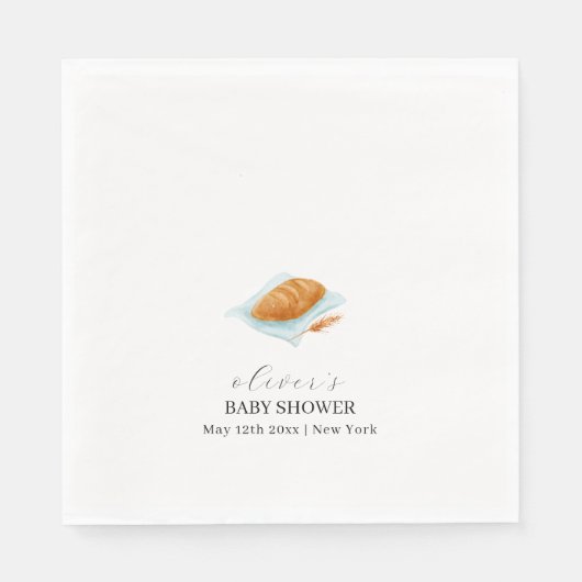 Serviette En Papier Cuisson Rustique Dans Le Baby shower Du Four (Devant)