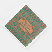 Serviette En Papier Cuivre Turquoise sud-ouest géométrique Personnalis (Coin)