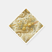 Serviette En Papier Culte d'or - Coussin floral baroque (Coin)