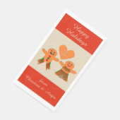 Serviette En Papier Cume Noël Gingerbread Couple Custom (Coin)