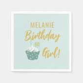 Serviette En Papier Cupcake 60e Anniversaire Mint Green (Devant)