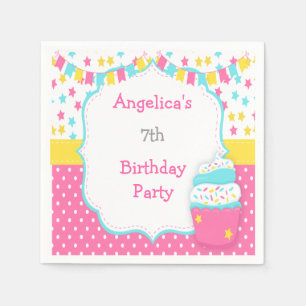 Serviette En Papier Cupcake and Sprinkings Birthday Party