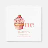 Serviette En Papier Cupcake Anniversaire Invitation, Filles 1er Annive (Devant)