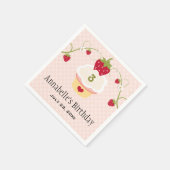 Serviette En Papier Cupcake aux fraises roses fête d'anniversaire n'im (Coin)