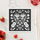 Serviette En Papier Cupcake Baking Folk Art (En situation)