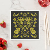 Serviette En Papier Cupcake Baking Folk Art (En situation)