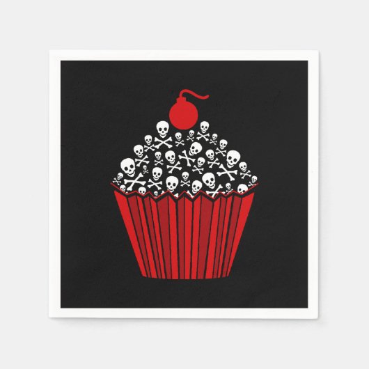 Serviette En Papier Cupcake crâne (Devant)