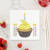 Serviette En Papier Cupcake Et Bougies (En situation)