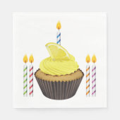 Serviette En Papier Cupcake Et Bougies (Devant)