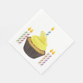 Serviette En Papier Cupcake Et Bougies (Coin)