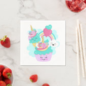 Serviette En Papier Cupcake mignonne et crème glacée joyeuse (En situation)