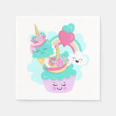 Serviette En Papier Cupcake mignonne et crème glacée joyeuse (Devant)